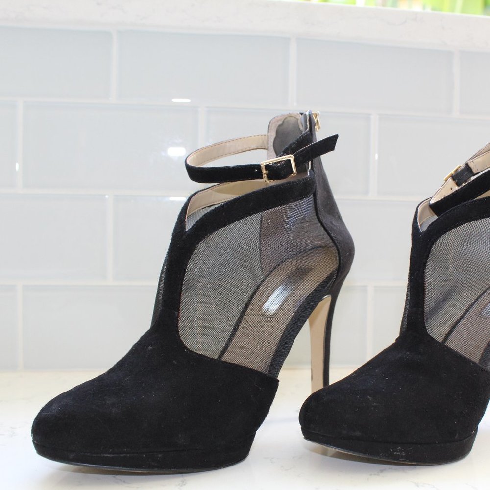 INC black suede booties